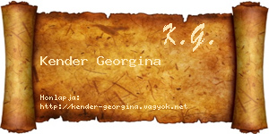 Kender Georgina névjegykártya